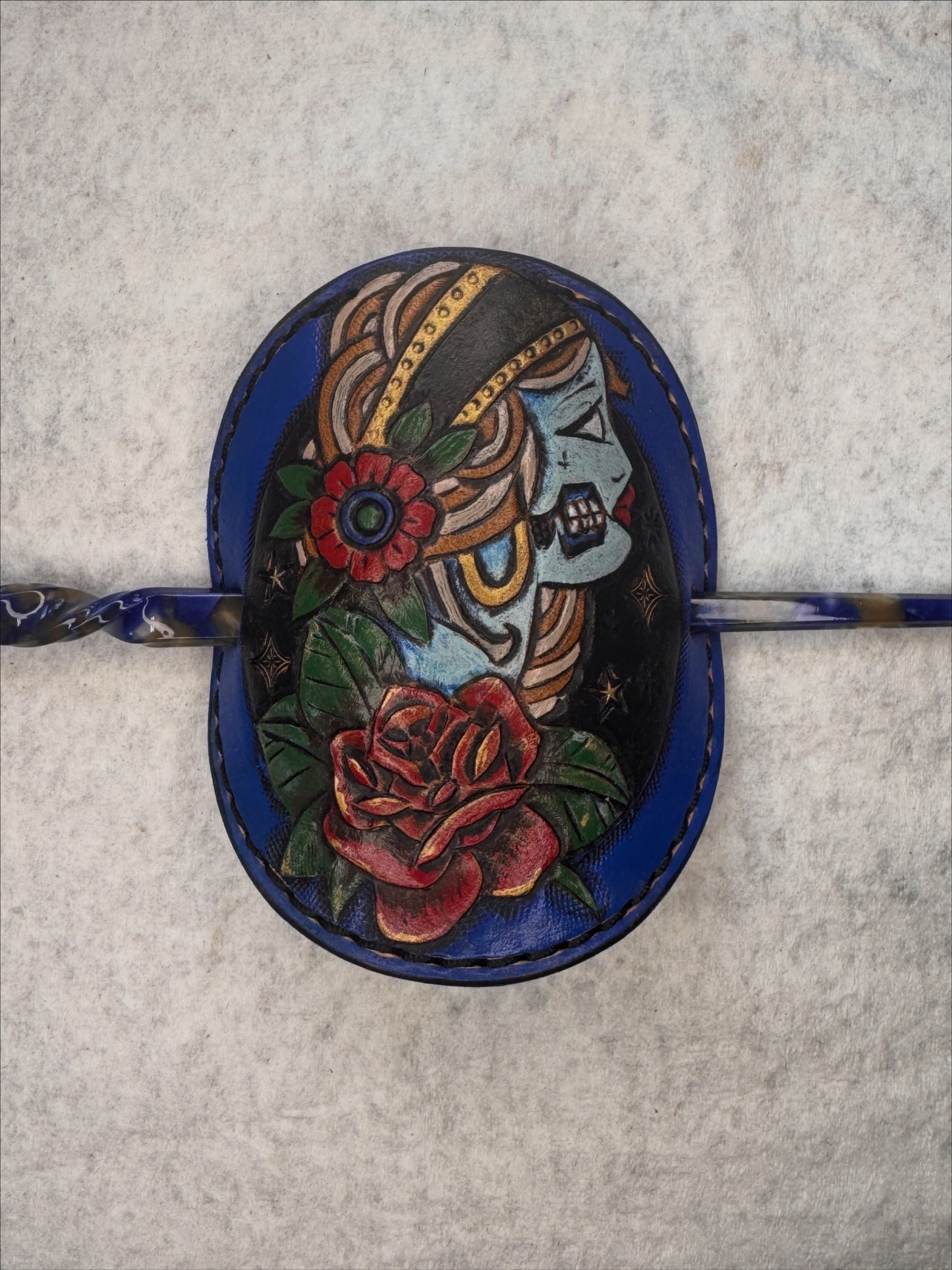 Gypsy Zombie Bust-Pin Barrette